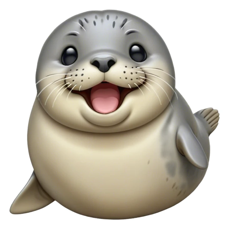Cinematic Cute Yawning harbour seal Portrait Emoji, Head tilted slightly with a dramatic, wide-open yawn, showcasing a smooth, rounded body with gently drooping features and sleepy, half-closed eyes, Simplified yet irresistibly adorable features, highly detailed, glowing with a soft, cozy maritime glow, high shine, relaxed yet expressive, stylized with a dash of whimsical ocean charm, soft glowing outline, capturing the essence of a drowsy yet affectionate harbour seal that appears ready to stretch out for a nap! sticker