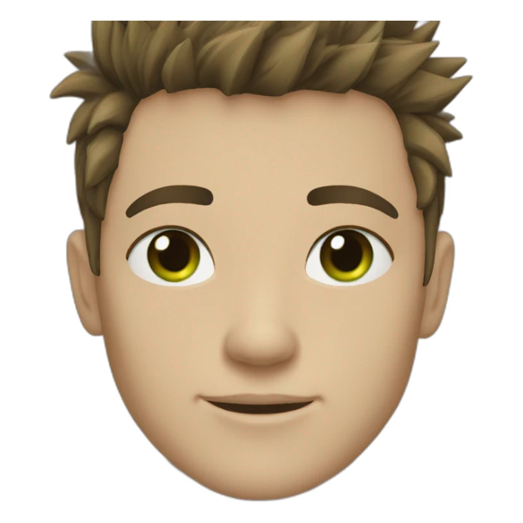 young man spiky brown hair green eyes sticker