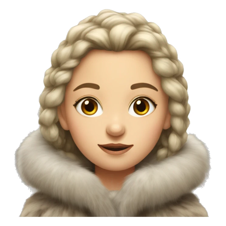 Slavic Girl in fur coat  sticker