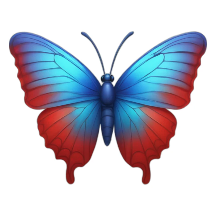 red-blue butterfly breaking out of crysalis sticker