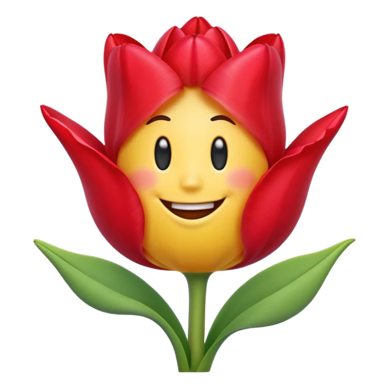 I want a crazy cute looking tulip emoji sticker