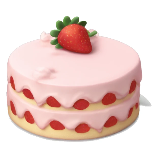 Light Pink strawberries and cream birthday cake  sticker