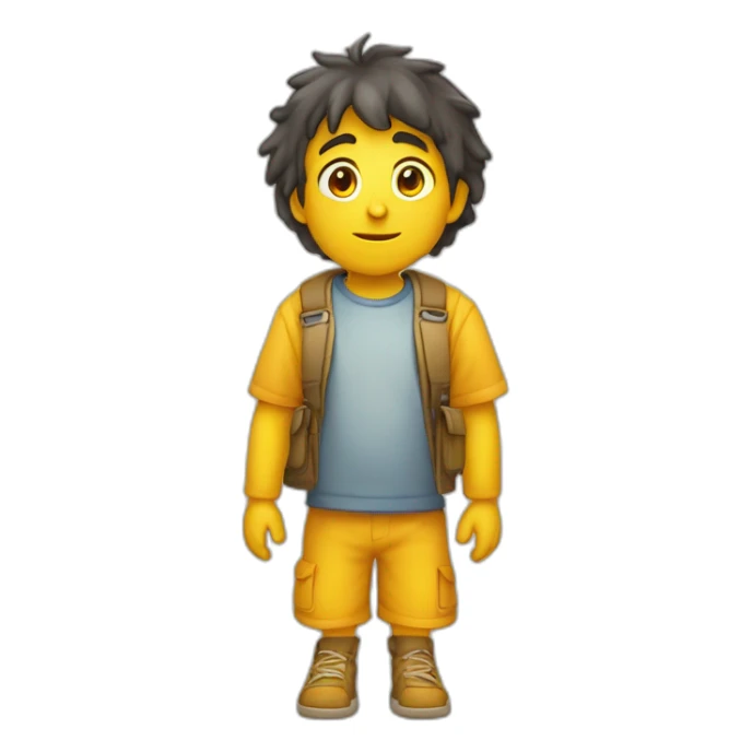 Un niño pálido de la cara y con sus brazos amarillos sticker