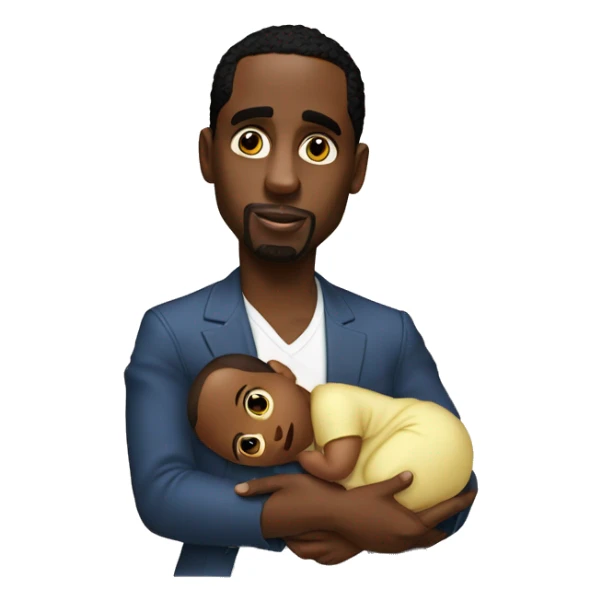 P Diddy holding baby pil sticker