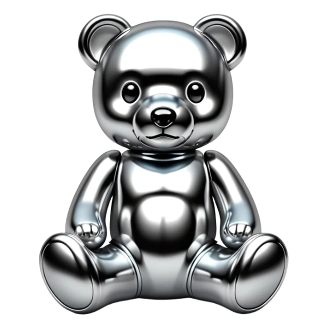 sorayama giger teddy bear chrome glowing sticker