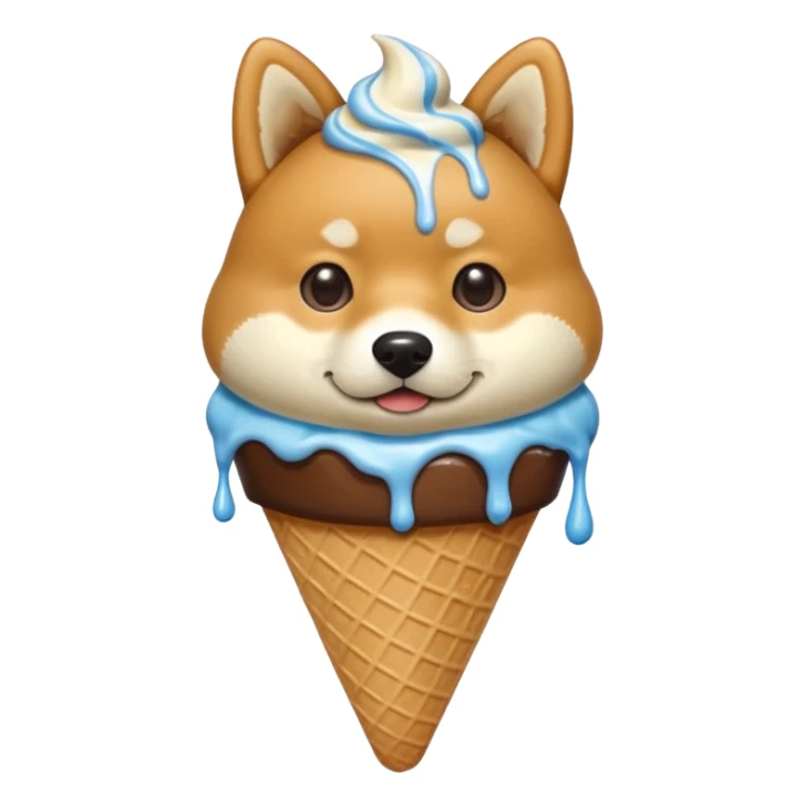Shiba Jasper chocolate vanilla swirl ice cream cone sticker