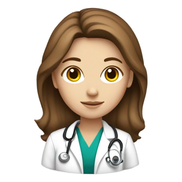 White Girl with brown hair doctor  sticker