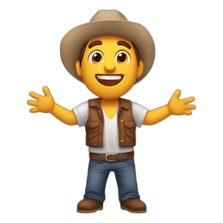 chico festejando estirando los brazos hacia arriba feliz sticker