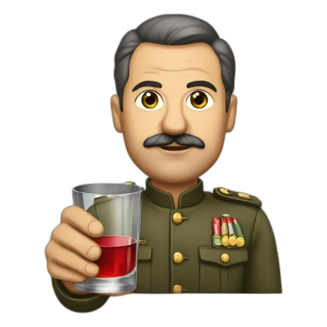 Joseph Staline with a glass of vodka in his hand sticker