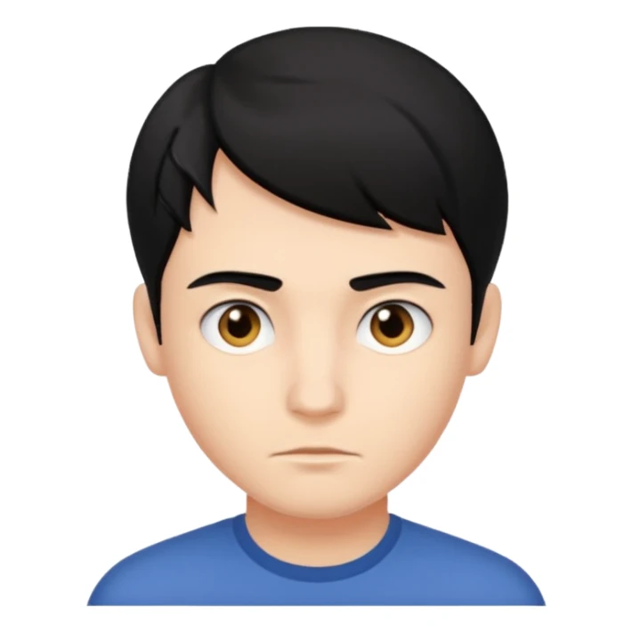 A young man with parted black hair. sticker