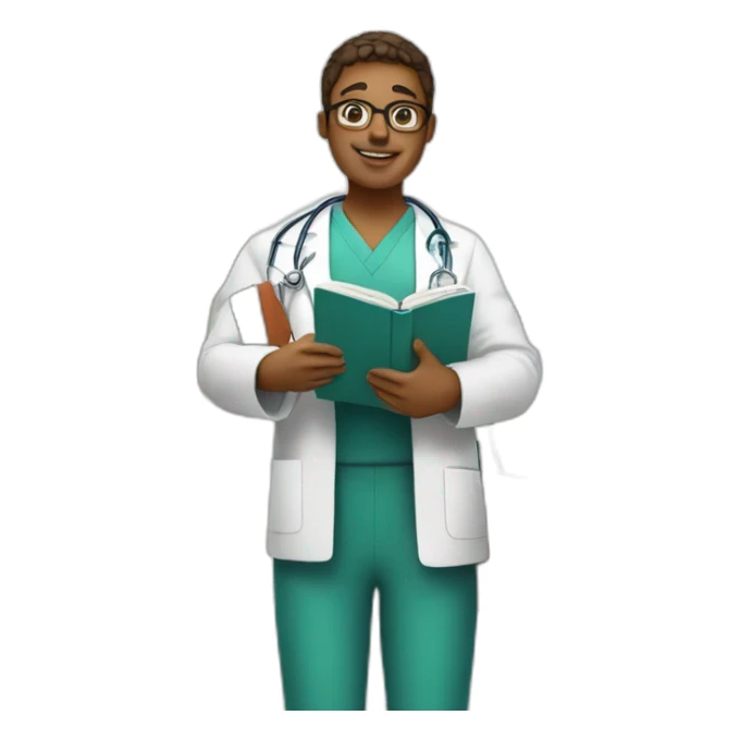 Medical student with books in hand sticker
