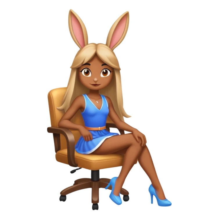 Lola bunny as a human sitting on a chair sticker