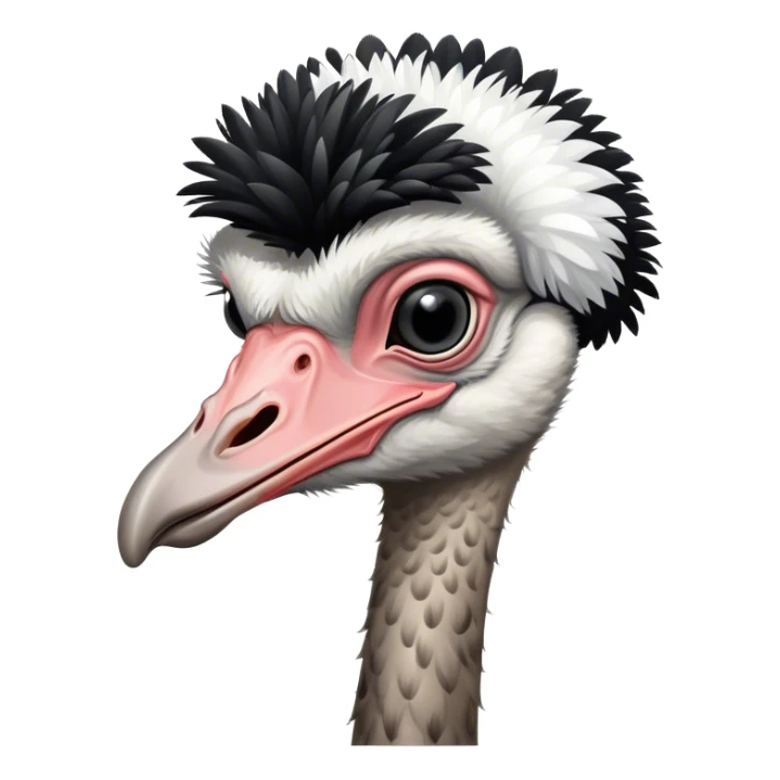 An african ostrich with black and white plumage. sticker