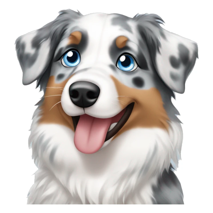 Blue Merle Australian shepherd with blue eyes sticker