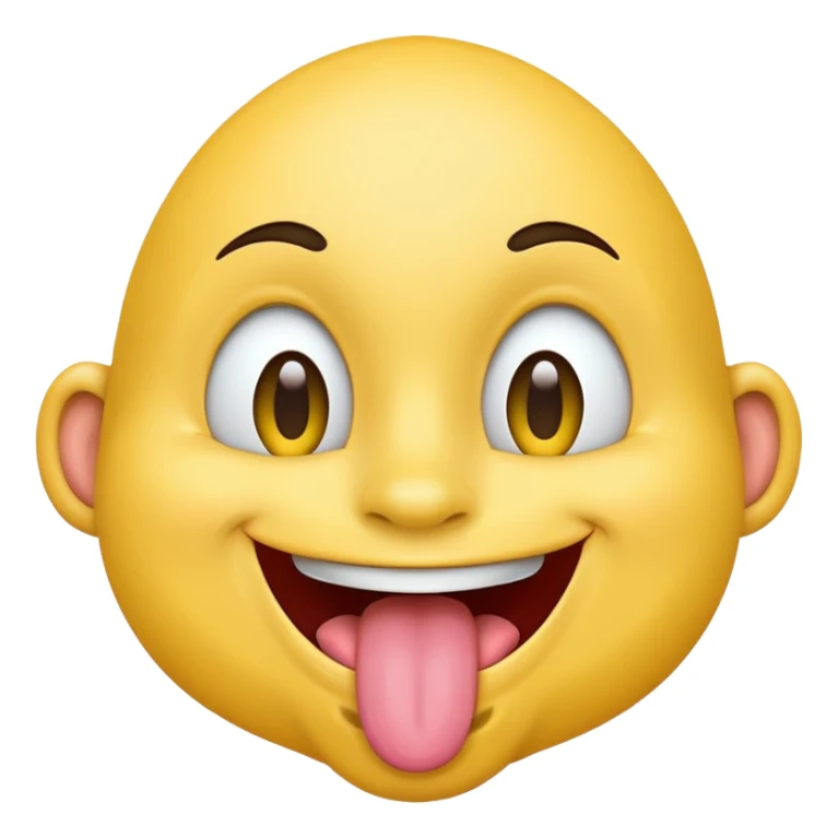 yellow face with tongue sticking out to the side sticker