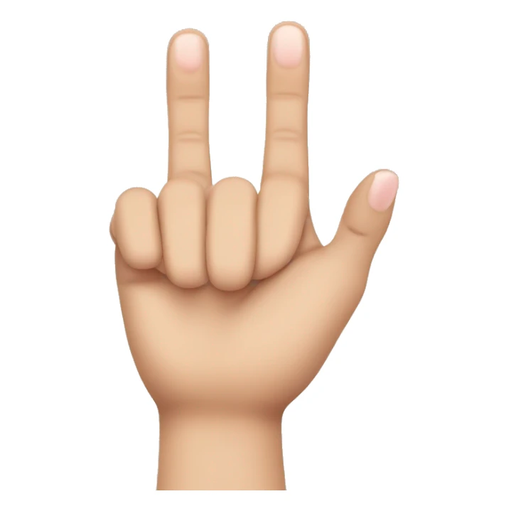 Hand with the middle finger and ring finger nails shorter than the rest sticker