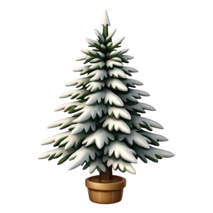 Realistic isolated off white fir christmas tree   sticker