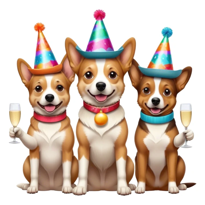 3 cowboy dogs snowboarding birthday party sticker