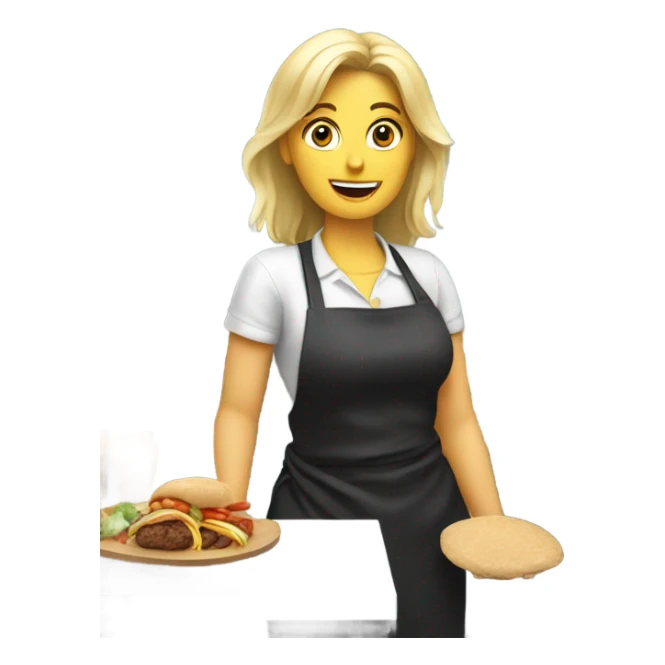 german blonde women working in kebap shop sticker