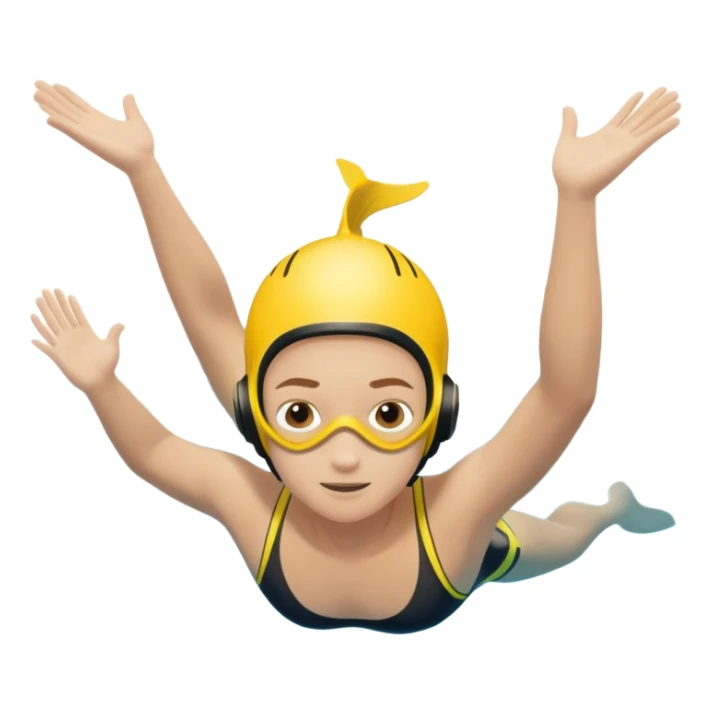 inexperienced determined person diving into a pool of divers, with a pool named confidence... glowing body  sticker