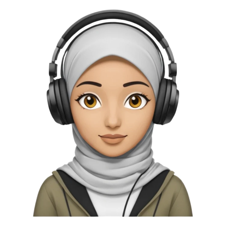 hijab DJ, headphone sticker