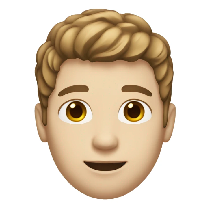 Guy with a white skin and medium-short brown hair sticker