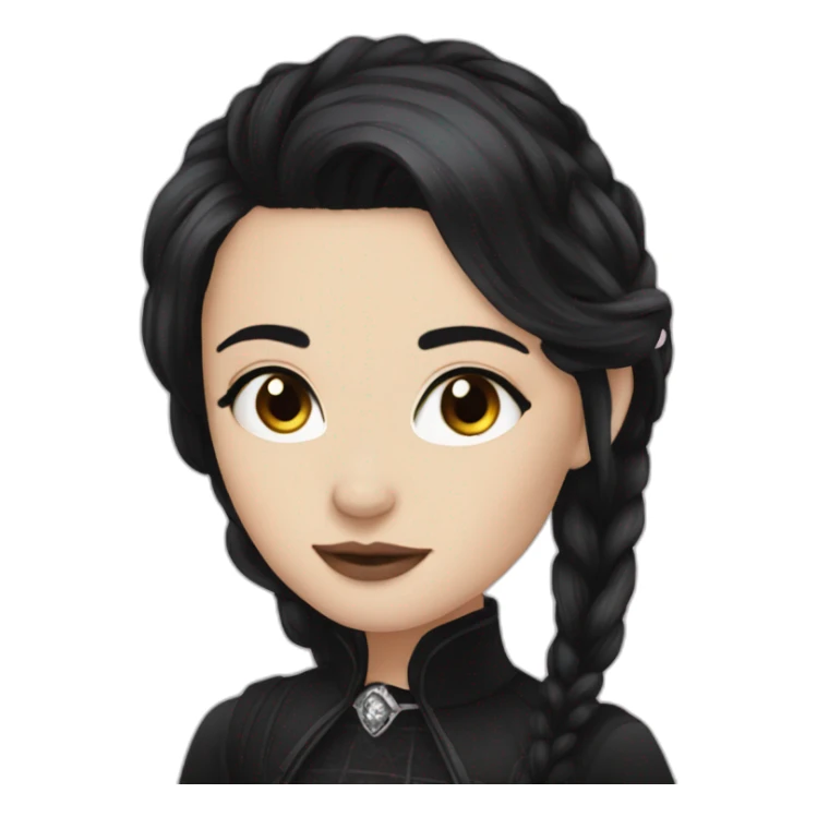 goth princess black hair brown eyes sticker