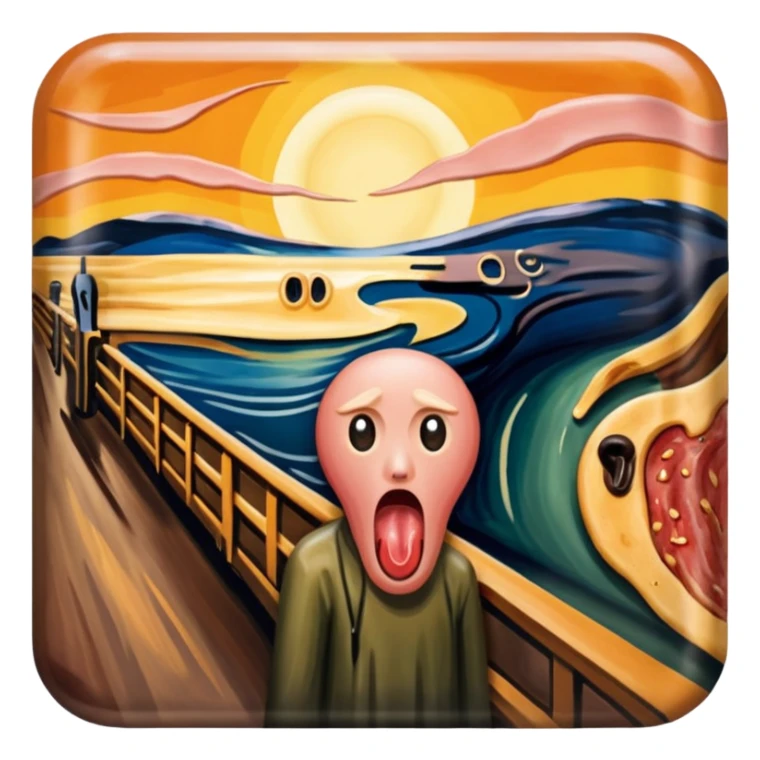 Edvard munch The Scream painting with SPAM MEAT landscape  sticker