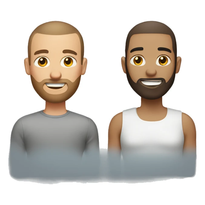 Couple. Guy with brown buzzcut and brown beard. Girl with brown hair. Both light to medium skin. sticker