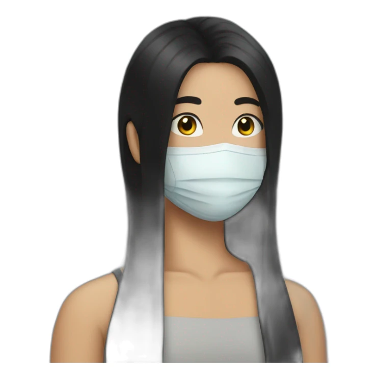 Aman with black hair and wearing a mask sticker