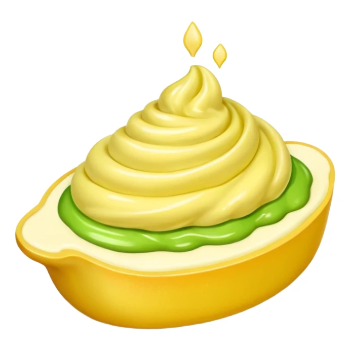 Erstelle eine Birne mit einem Stück geschmolzener Butter  sticker