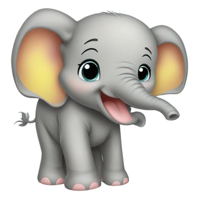 giggling baby elephant yellow sticker
