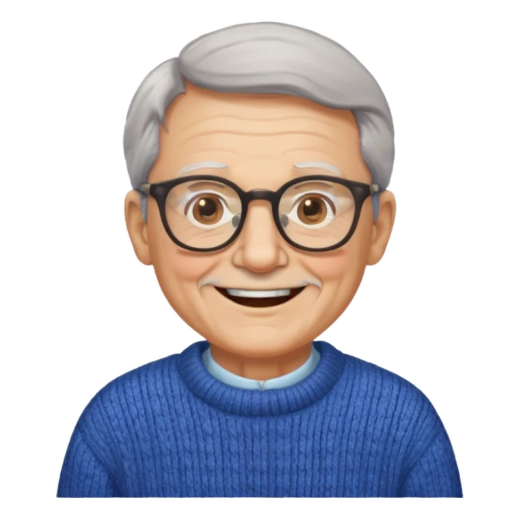Old man, happy, wearing glasses and sweater


 sticker