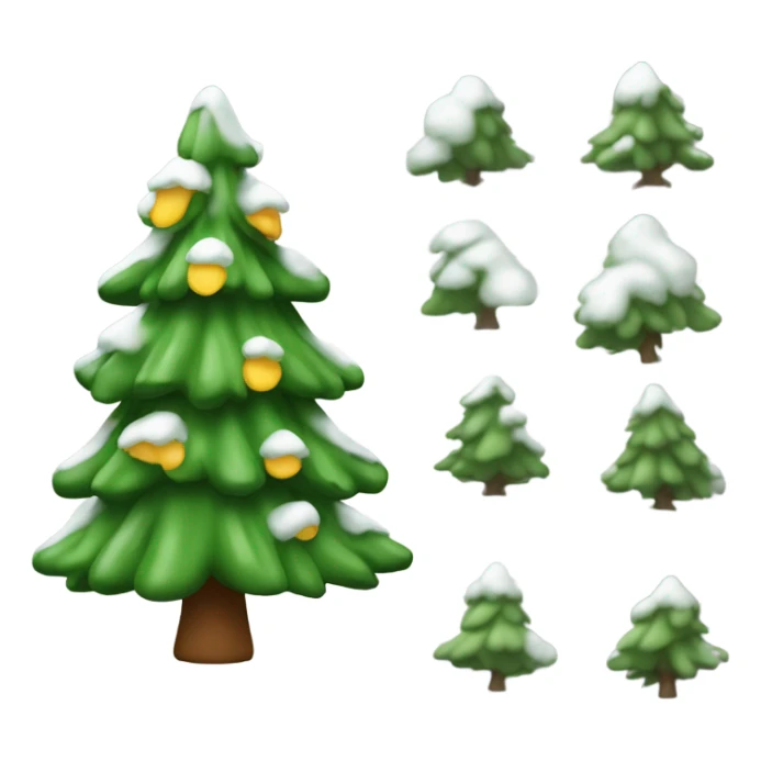 sapin avec de la neige et des noeuds sticker