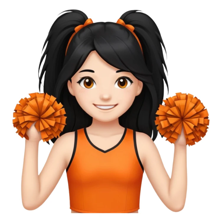 - Nữ
- 15 tuổi
- Da trắng
- Tóc dài, đen
- cười mỉm, mặt nhỏ nhắn dài
- Mặc áo cổ vũ cam
- ảnh chân dung, không cần tay sticker