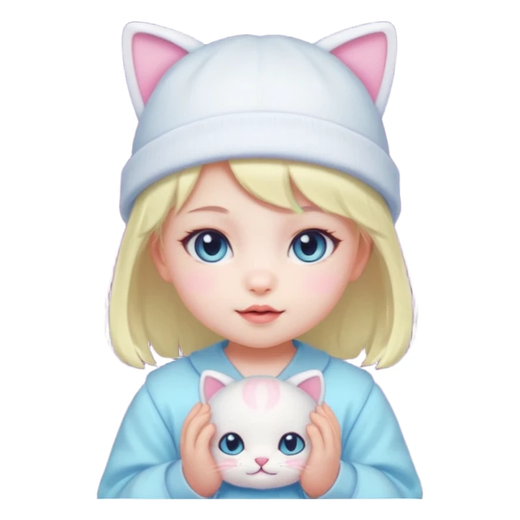 Neon lights Neko girl baby sticker