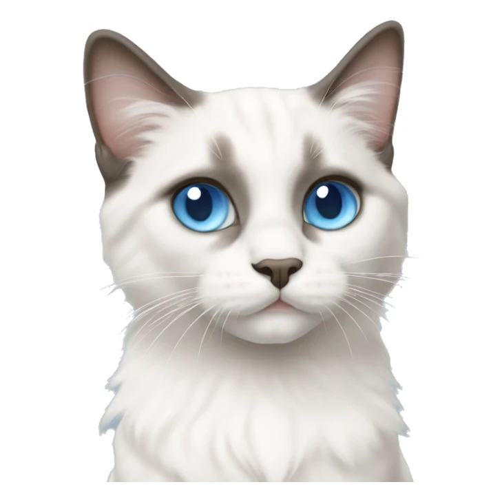ragdoll cat all white kitten with blue eyes  sticker