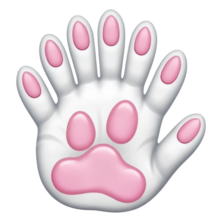 d white cat's hand with cat's toenails sticker