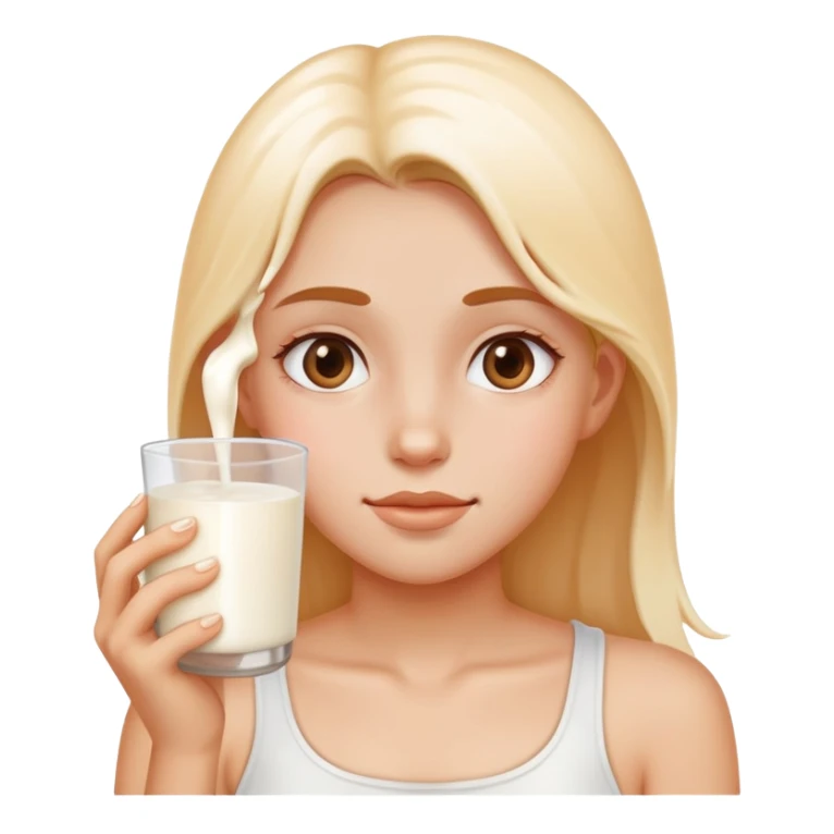 Girl covered in milk  sticker