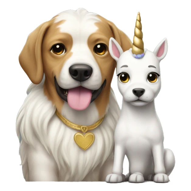 dog and unicorn couple sticker