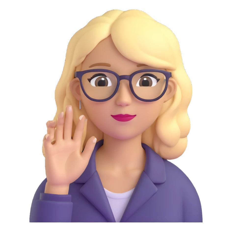 strict and fair senior category math teacher, blonde woman with glasses sticker