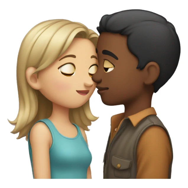 Girl kissing a boys forehead  sticker