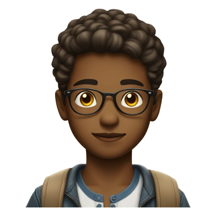 cool solo portrait of boy sticker