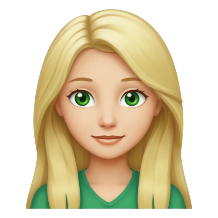 Blonde Long hair girl green eyes sticker
