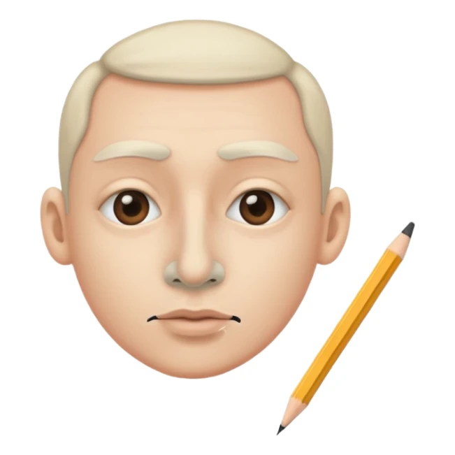 A person with 15 IQ The nose hás an Pencil over it sticker