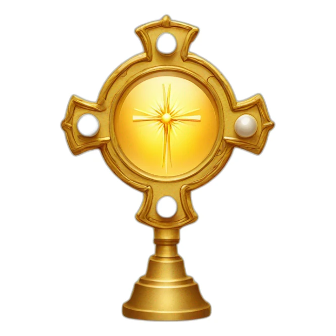 Eucharistic monstrance emoji with Christ’s face sticker