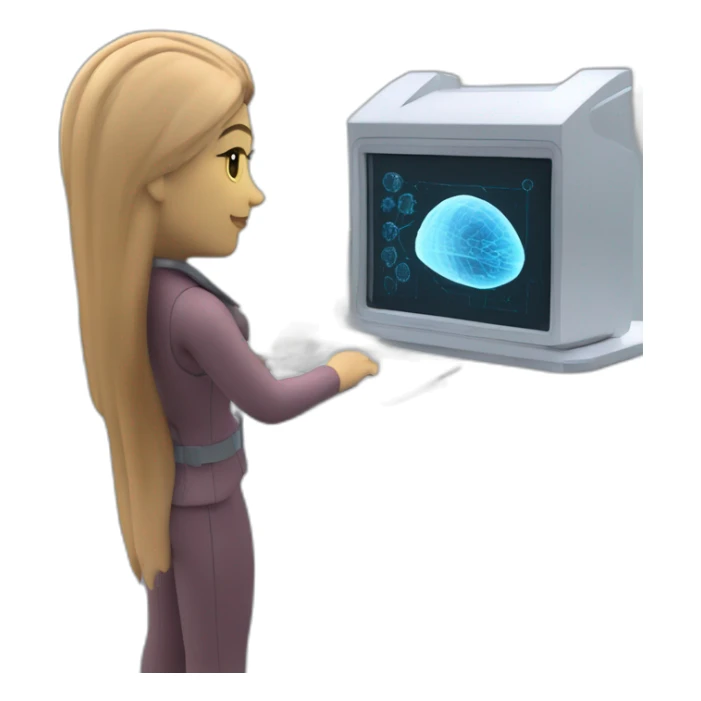 Futuristic-Biomedical-Engineer-studying-hologram-3d-model-of-breast sticker