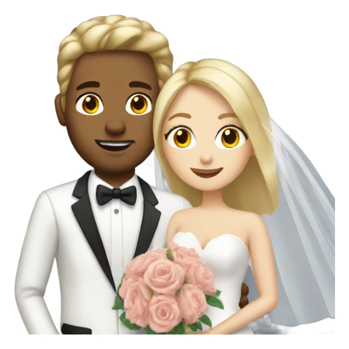 Blonde women and brown haired man getting married   sticker