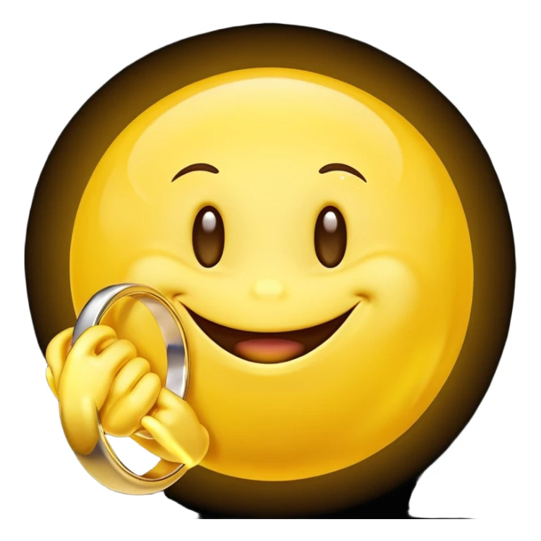 yellow planet with a big smile and a ring sticker