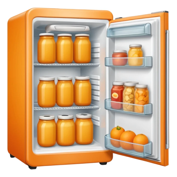 Hi refrigerator ! 
light orange color 
size: 512*512 
inside: full of food sticker